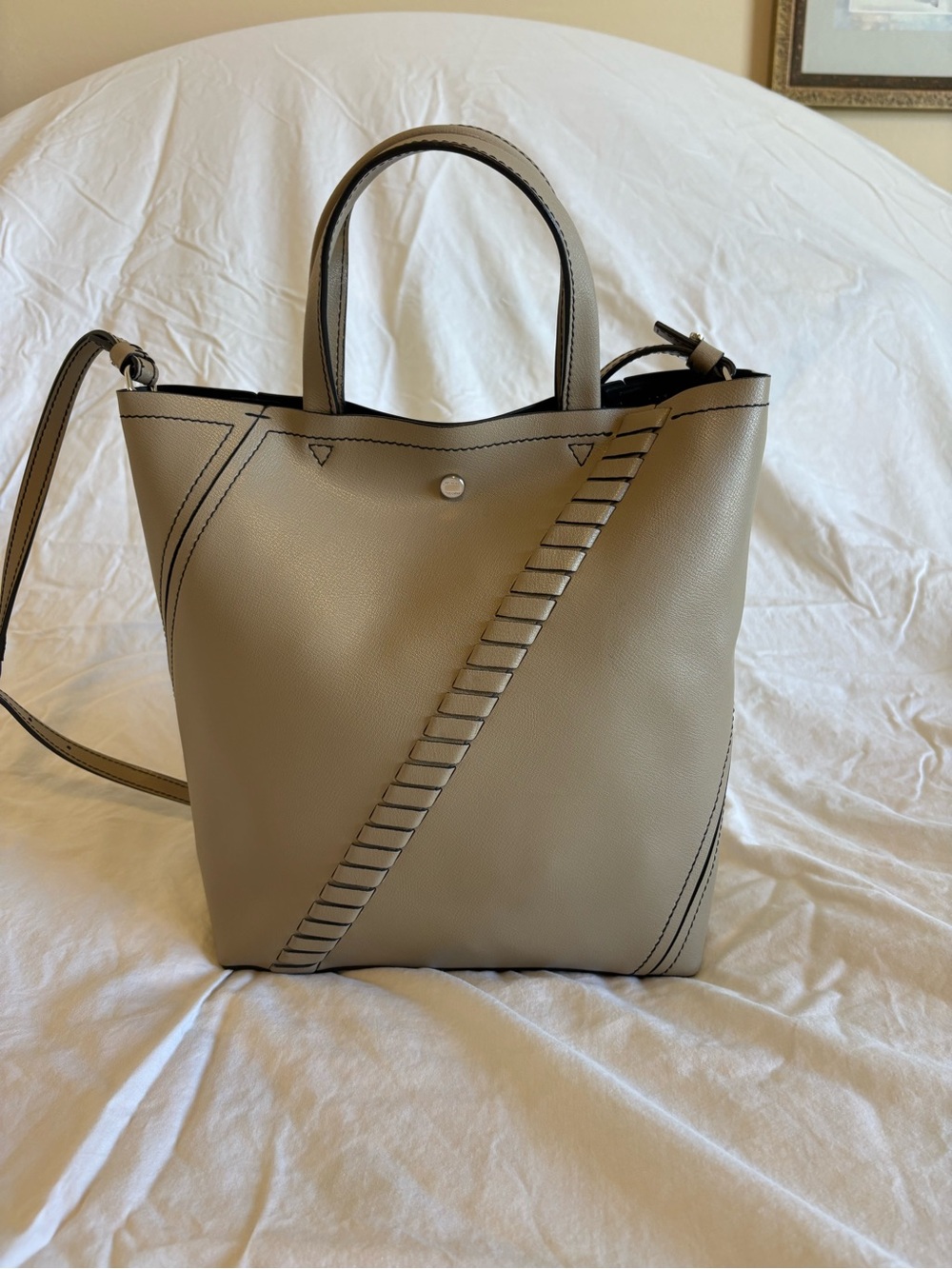 Proenza Schouler Hex Taupe Leather Tote Bag Italy